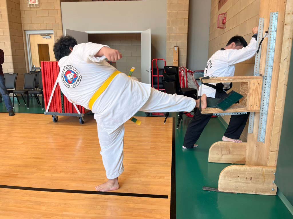 Elgin boy yellow belt board break